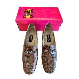 VANELI Snake Print Loafer Heels 8.5 M Brown